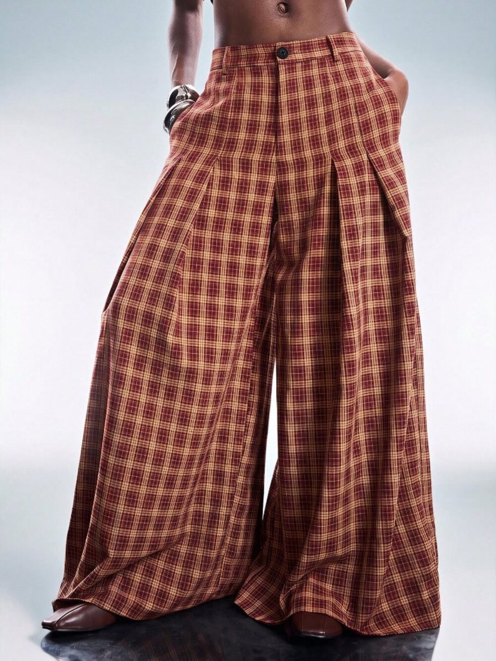 Multicolor Casual Women's Regular Fit Wide Leg Long Pants